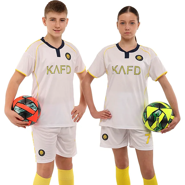 Футбольна форма дитяча із символікою клубу AL NASSR RONALDO 7 резервна 2026 SP-SPORT CO-7361 (Білий)
