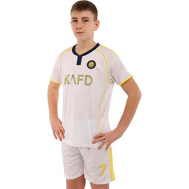 Футбольна форма дитяча із символікою клубу AL NASSR RONALDO 7 резервна 2026 SP-SPORT CO-7361 (Білий)
