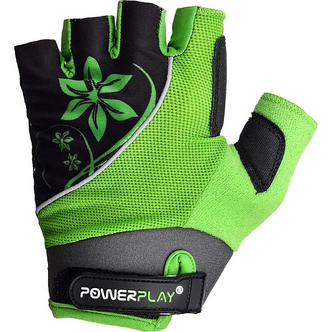 Велоперчатки женские PowerPlay 5281 A Зеленые