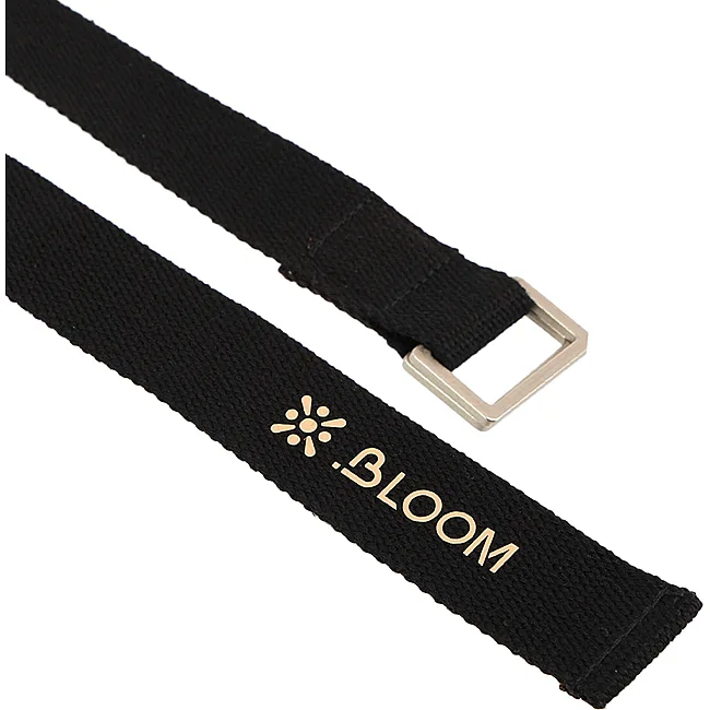 Ремень для йоги с металлической пряжкой BLOOM YOGA STRETCH STRAP LB7088 (Черный)