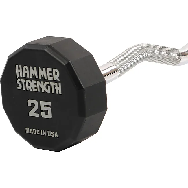 Штанга неразборная с фиксированным весом изогнутая PEV HAMMER STRENGHT TA-9978-25 (Черный)