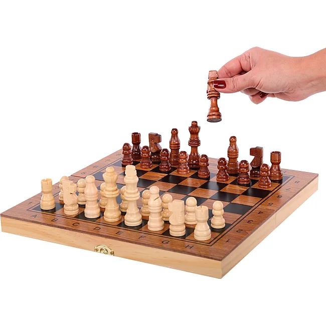 Шахматы шашки нарды 3 в 1 набор настольных игр деревянные ZOOCEN ZC7230
 29см x 29см х 2,5см