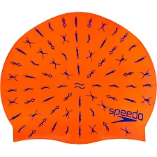 Шапочка для бассейна силиконовая юниорская SPEEDO JUNIOR SLOGAN PRINT 808386B966