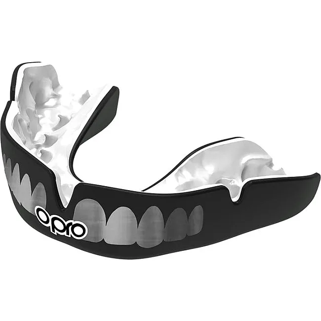 Капа для бокса OPRO Instant TEETH взрослая (возраст 11+) Black/Silver (art.102526002)