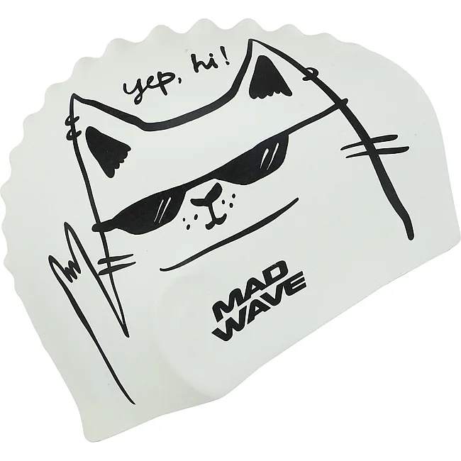 Шапочка для бассейна
 силиконовая юниорская MADWAVE
 Junior Cat M057306 (Белый)