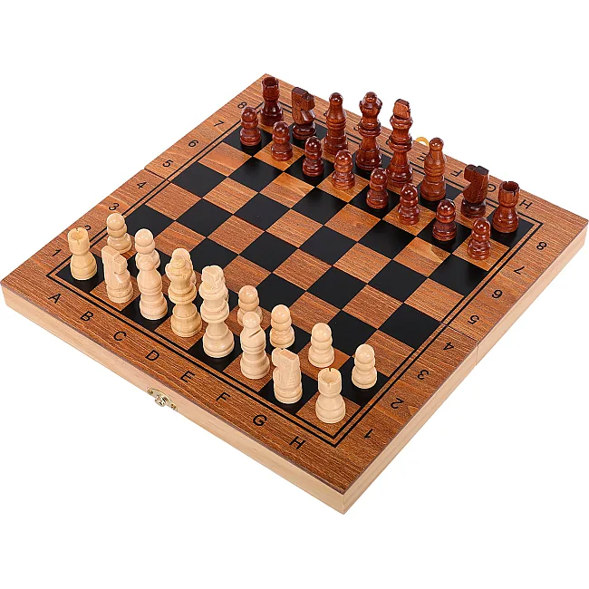 Шахматы шашки нарды 3 в 1 набор настольных игр деревянные ZOOCEN ZC7230
 29см x 29см х 2,5см