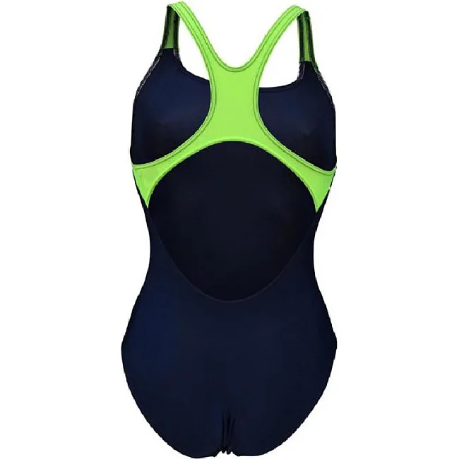 Купальник Arena SWIM PRO BACK GRAPHIC лайм, синий, белый