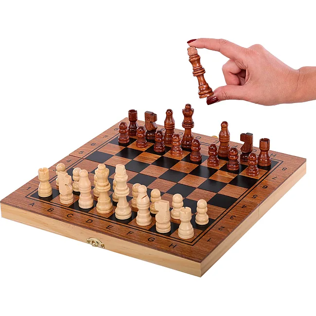 Шахматы шашки нарды 3 в 1 набор настольных игр деревянные ZOOCEN ZC7230
 29см x 29см х 2,5см