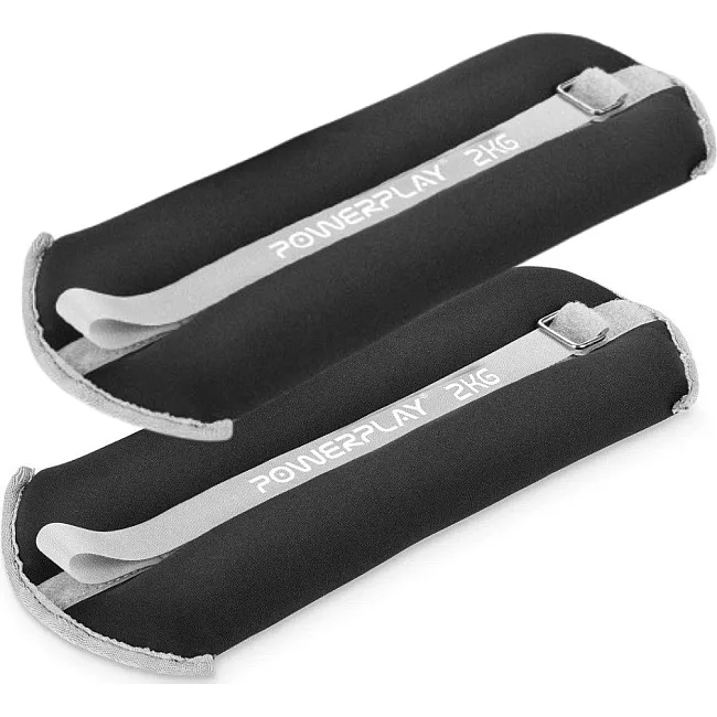 Утяжелители-манжеты для ног и рук PowerPlay PP-4349 Ankle/Wrist Weights (2шт.*2 kg) (пара) Черные