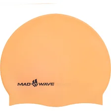 Шапочка для бассейна силиконовая для взрослых MADWAVE NEON M053502 (Оранжевый)