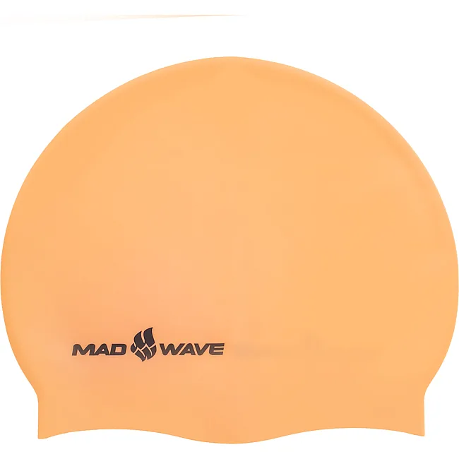 Шапочка для бассейна силиконовая для взрослых MADWAVE NEON M053502 (Оранжевый)