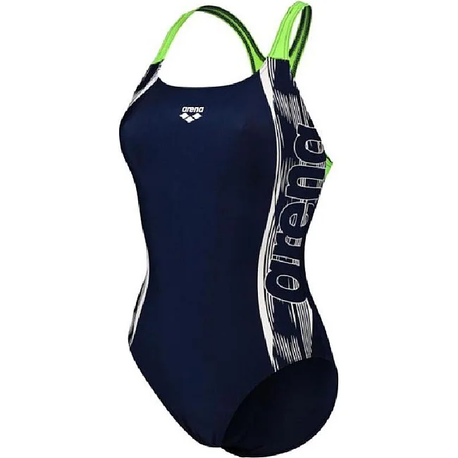 Купальник Arena SWIM PRO BACK GRAPHIC лайм, синий, белый