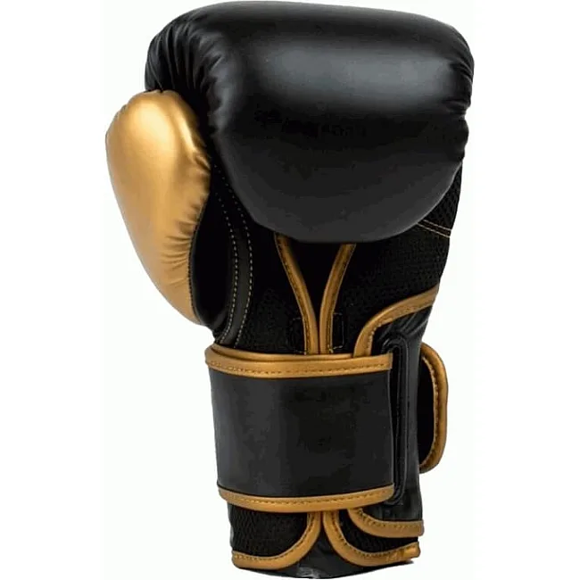 Боксерські рукавиці EVERLAST POWERLOCK 2R TRAINING GLOVE чорний, золотий 16 унцій