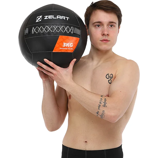 Мяч набивной медицинский для кроссфита WALL BALL ZELART
 TA-7822-3 вес-3кг