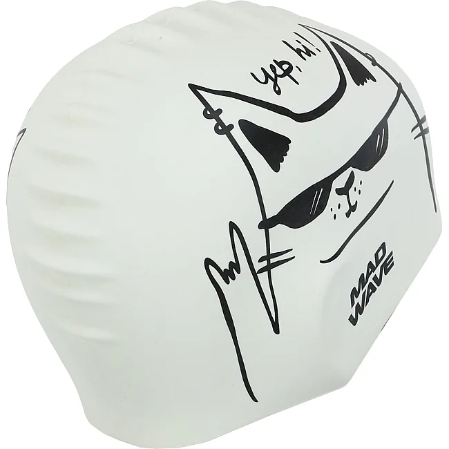 Шапочка для бассейна
 силиконовая юниорская MADWAVE
 Junior Cat M057306 (Белый)