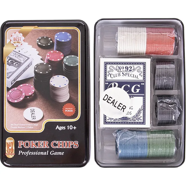 Набор для покера в металлической коробке Professional Poker chips SP-SPORT
 IG-4590 80 фишек