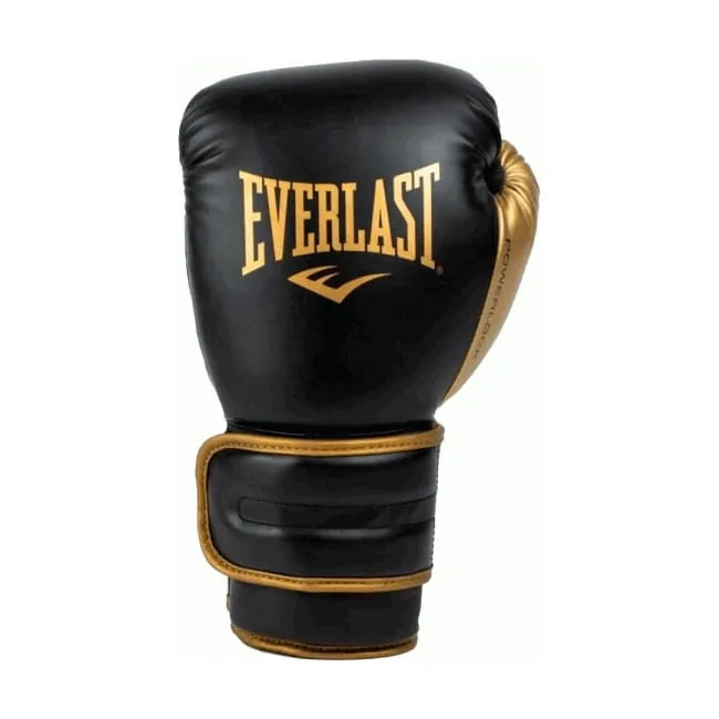Боксерські рукавиці EVERLAST POWERLOCK 2R TRAINING GLOVE чорний, золотий 16 унцій