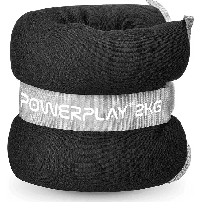 Утяжелители-манжеты для ног и рук PowerPlay PP-4349 Ankle/Wrist Weights (2шт.*2 kg) (пара) Черные