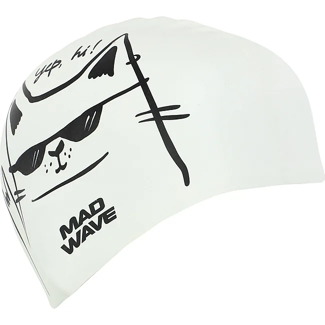Шапочка для бассейна
 силиконовая юниорская MADWAVE
 Junior Cat M057306 (Белый)
