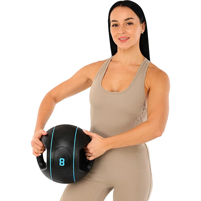 Медбол мяч медицинский двуручный с хватами LiveUp
 LP8111-8 8кг