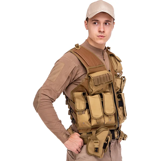 Разгрузочный жилет
 на 8 карманов MILITARY RANGERS
 TY-5720 (Хаки)