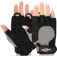Тренировочные перчатки для фитнеса ZELART SB-161732 (Черный-серый)