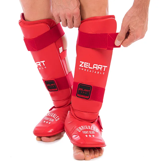 Защитные накладки на ноги
 для карате щитки и футы ZELART

 BO-3958 (Красный)