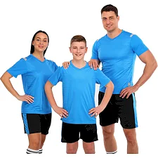 Футбольная форма комплект футболка и шорты LIDONG D8865 4XS-XXL (Синий-черный)