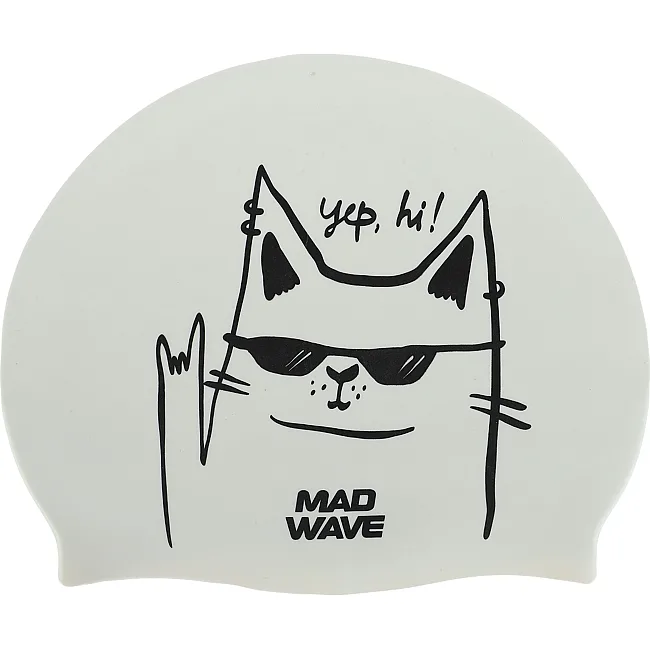Шапочка для бассейна
 силиконовая юниорская MADWAVE
 Junior Cat M057306 (Белый)