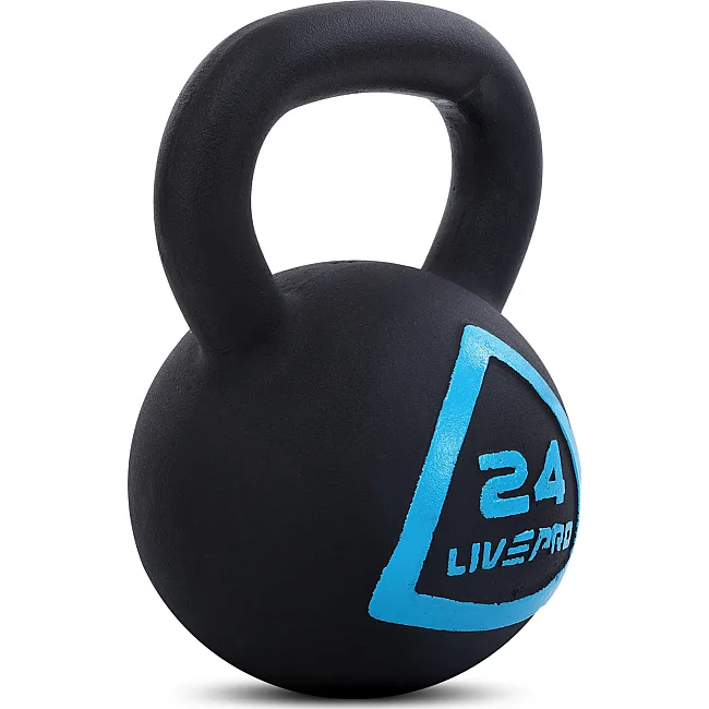 Гиря тренировочная цельная чугунная окрашенная LiveUp LP8041-24 вес 24кг