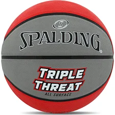 Баскетбольный мяч резиновый SPALDING TRIPLE THREAT 84546Z 7 (Серый-красный)