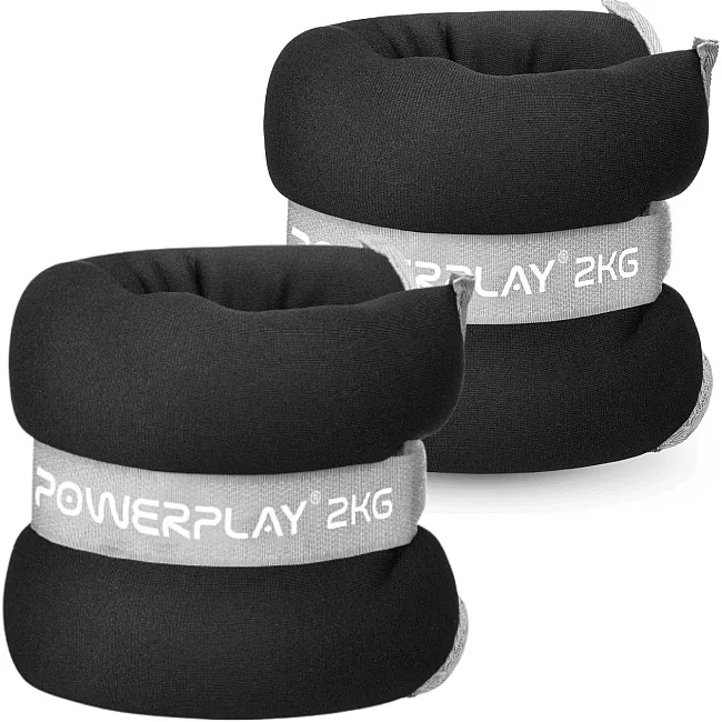 Утяжелители-манжеты для ног и рук PowerPlay PP-4349 Ankle/Wrist Weights (2шт.*2 kg) (пара) Черные