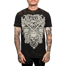 Футболка мужская AFFLICTION Territory DK Tobacco Black Lava Tint