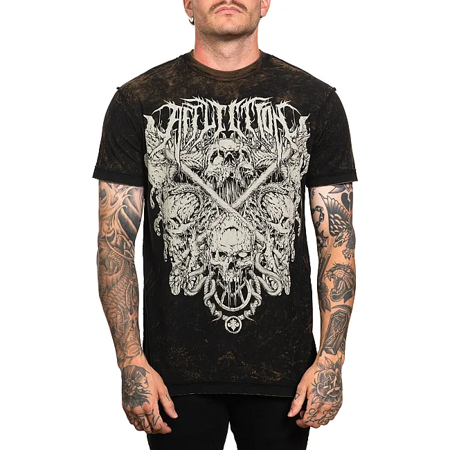 Футболка мужская AFFLICTION Territory DK Tobacco Black Lava Tint