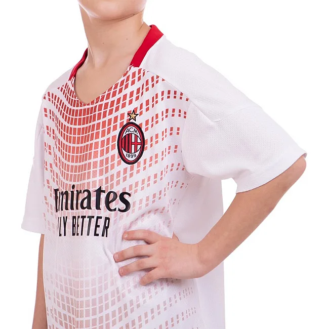 Футбольна форма дитяча із символікою клубу AC MILAN гостьова 2021 SP-PLANETA CO-2455 8-14 років