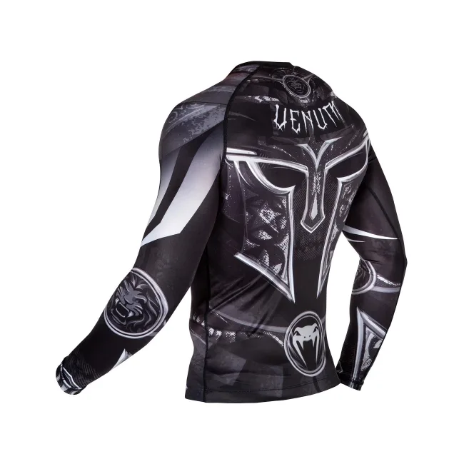 Рашгард Venum Gladiator 3.0 Rashguard Black White Long Sleeves