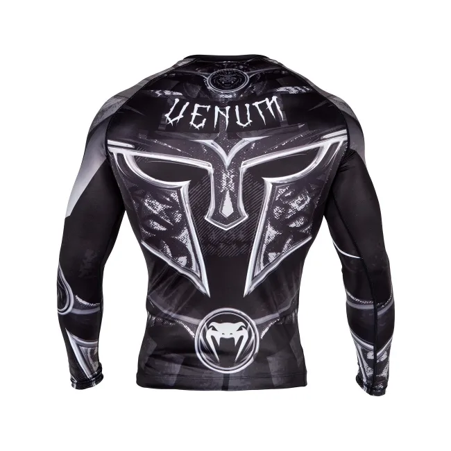 Рашгард Venum Gladiator 3.0 Rashguard Black White Long Sleeves