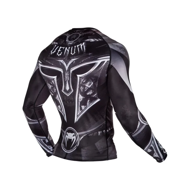 Рашгард Venum Gladiator 3.0 Rashguard Black White Long Sleeves