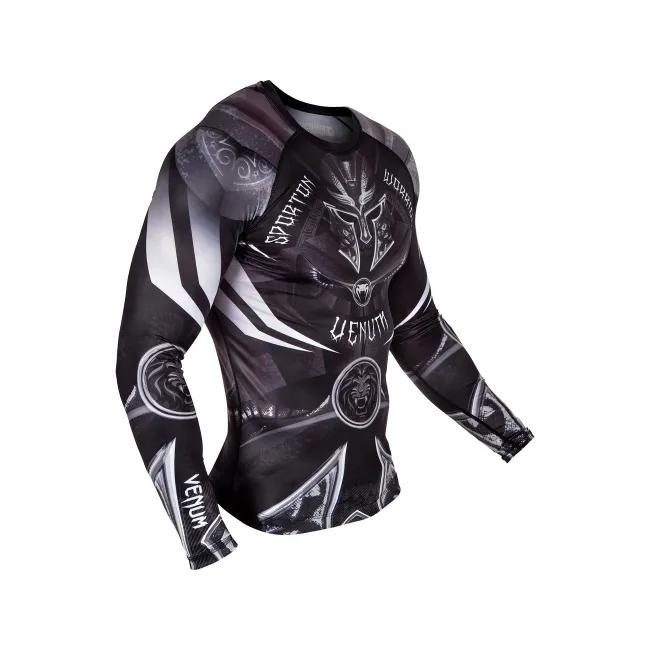 Рашгард Venum Gladiator 3.0 Rashguard Black White Long Sleeves