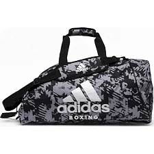 Сумка-рюкзак зі срібним логотипом Adidas Boxing (сірий камуфляж, ADIACC058B)