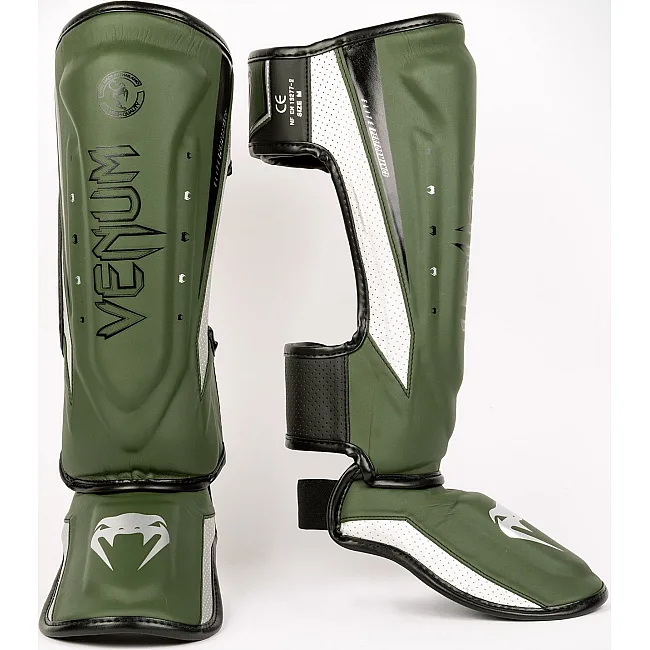 Защитные щитки для ног VENUM Elite Evo Khaki Silver