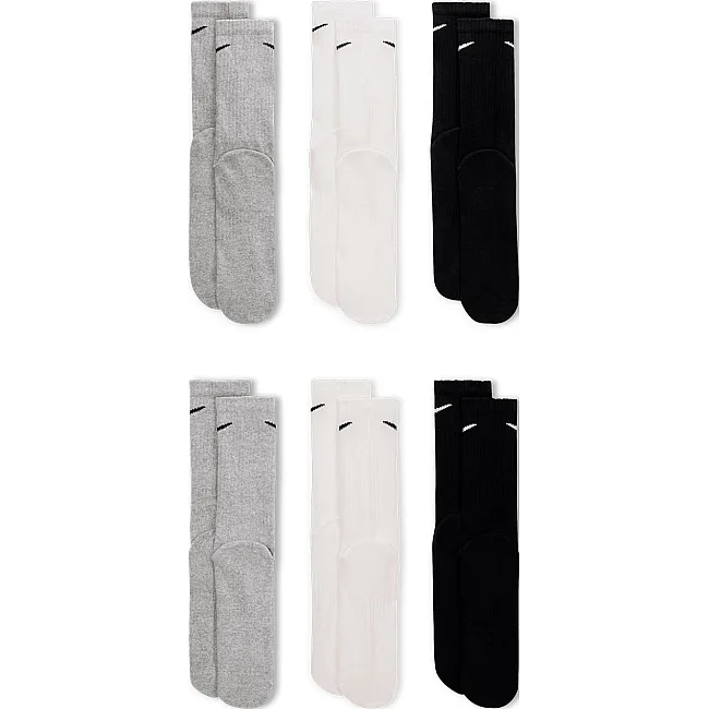 Шкарпетки NIKE U NK EVERYDAY CUSH CRW 6PR 132 білий, сірий, чорний