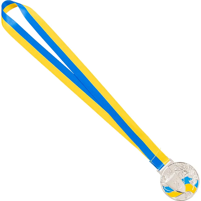 Медаль спортивна зі стрічкою SP-SPORT UKRAINE з українською символікою C-6833 (Золотий)