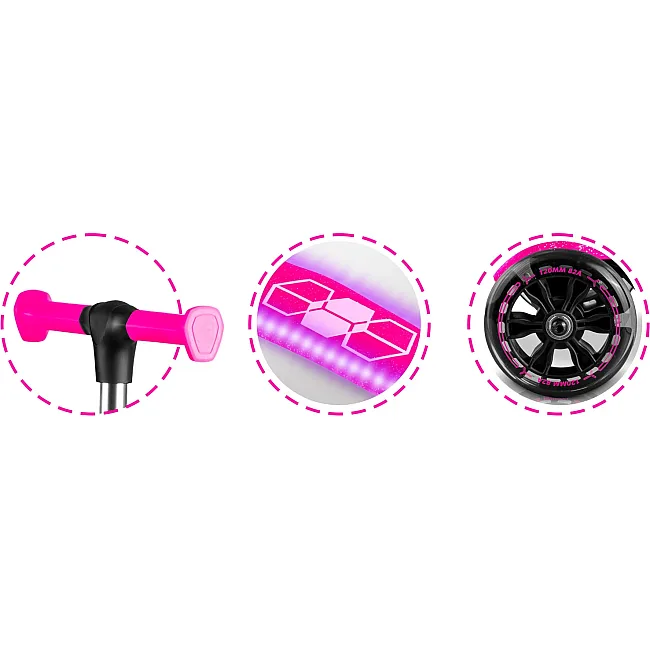 Детский самокат трехколесный Ricokids Jelly розовый