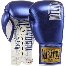 Перчатки для бокса кожа MARATON BO-0287 (Синий)