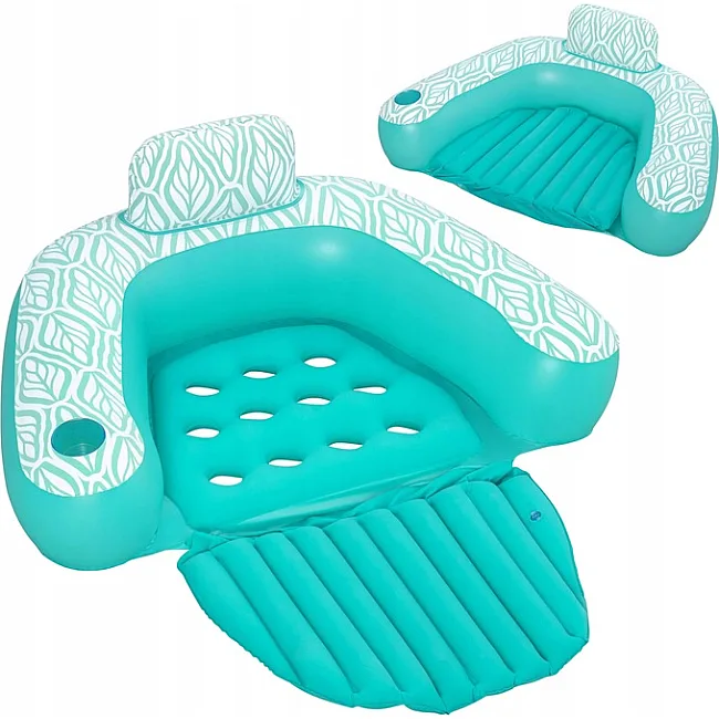 Кресло надувное для плавания Bestway Comfort Plush Pro 43719 145 х 120 см, бирюзовое