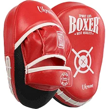 Лапа боксерская изогнутая тренировочная BOXER NEW 2013-N (Красный)