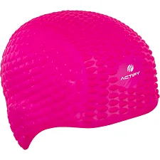 Распродажа! Шапочка для бассейна силиконовая на длинные волосы SP-SPORT BUBBLE PL-0786 (Малиновый)