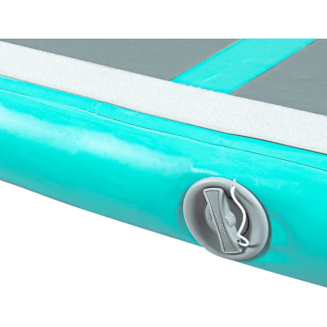 Килимок надувний Airtrack inSPORTline Airstunt 300x100x10 см, сіро-бірюзовий
