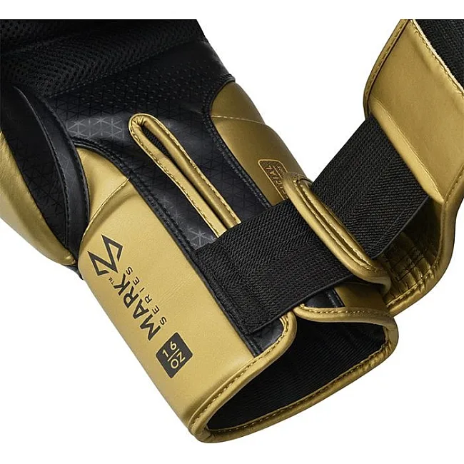 Боксерські рукавиці RDX MARK PRO SPARRING TRI LIRA 2 GOLDEN (капа в комплекті)